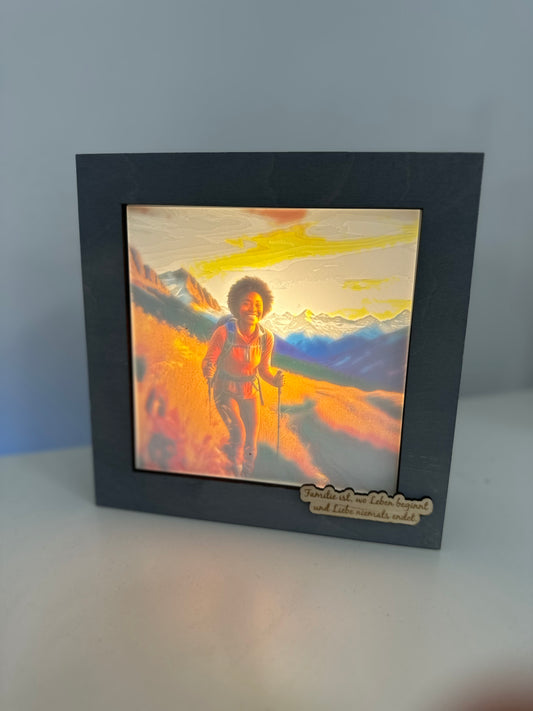 Lithophanlampe mit wählbarem Rahmen
